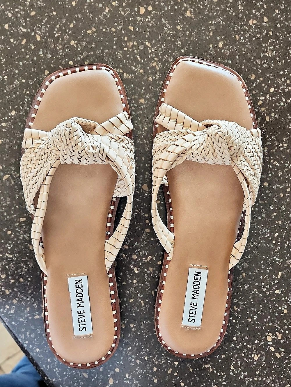 Steve Madden Kaitlin Woven Knot Sandals Cream US 8